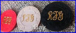 Vintage Paulson Top Hat & Cane 10 g Clay Monogrammed 599 Count Poker Chip Set