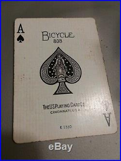 Vintage Poker Chip Set Carousel Bakelite Clay 297 pcs 808 Bicycle Fan Back