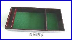 Vintage Poker Game Cards 200 Clay Composite Chip Wood Caddy box chest 14x8.5
