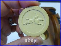 Vintage Polo Player Pony Poker Chip Set Wood Caddy and 3 Color Clay Chips