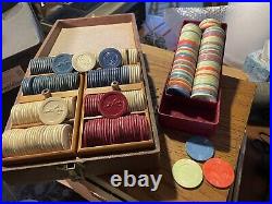 Vintage Swirled BAKELITE  Poker Chips & Clay sets Unique Swirl Colors