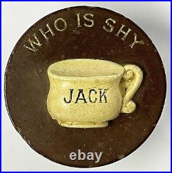 Vintage and scarce WHO IS SHY JACK Pot Clay Poker Chip Gambling Chips