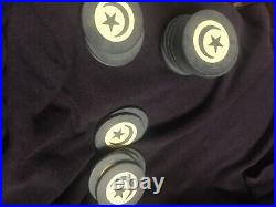 Vintage clay poker chips blue star and crescent design 50ct