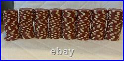 Vtg 496 Clay Poker Chip Dice Imprint 4 Colors In Original Case With Dealer Chip