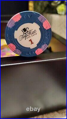WTHC Paulson Top Hat And Cane Clay Poker Chips set in case