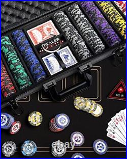 YUZPKRSI Clay Poker Chips, 300PCS 14 Gram Poker Chip Set with K-Type Shock
