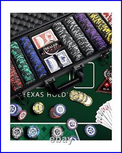 YUZPKRSI Clay Poker Chips, 500PCS 14 Gram Poker Chip Set with K-Type Shock Re