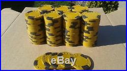Yellow Clay Asm Poker Chips / 145 Count / Beautiful Condition
